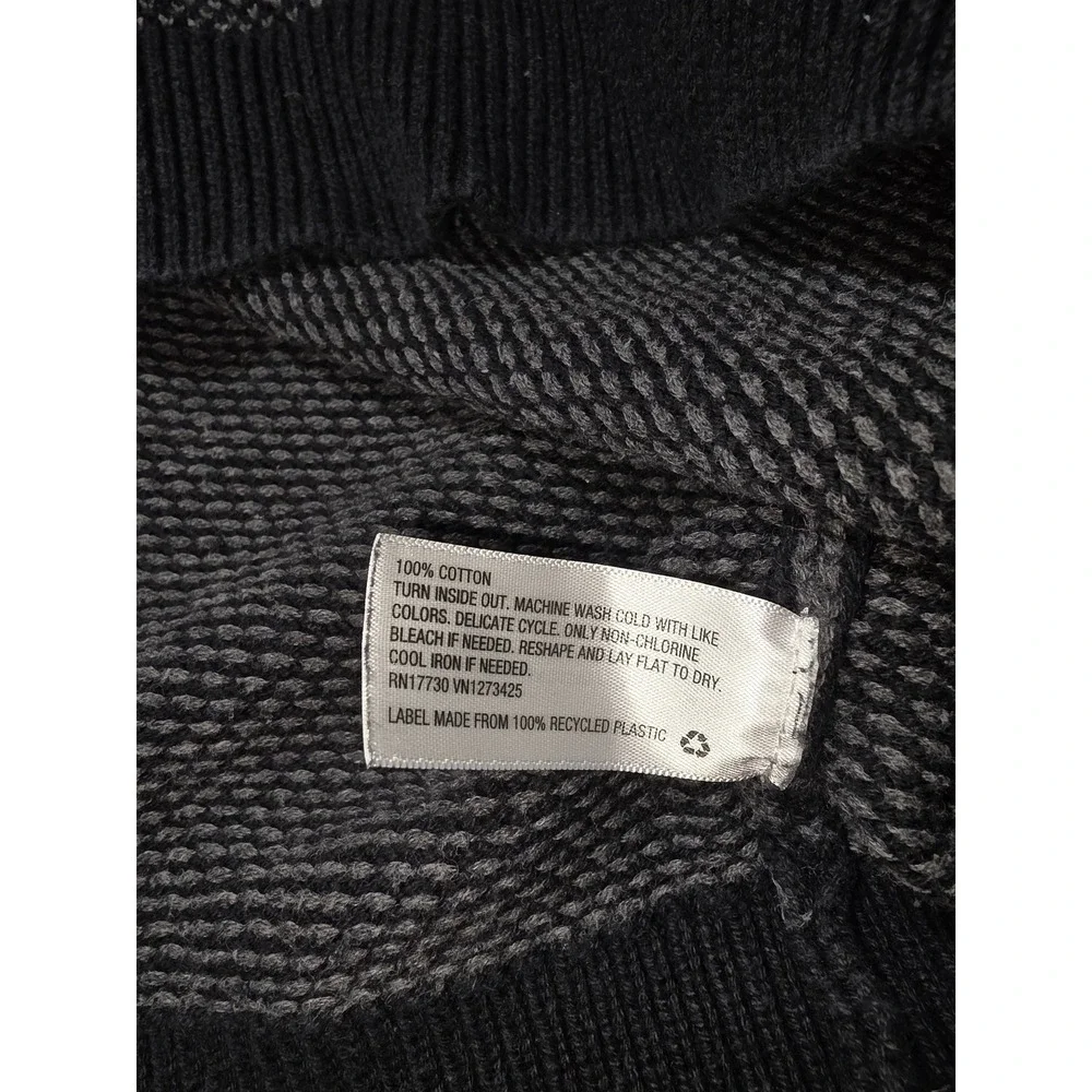 Goodfellow & Co Mens XXL Quarter Zip Sweater Black Grey Cotton Pullover